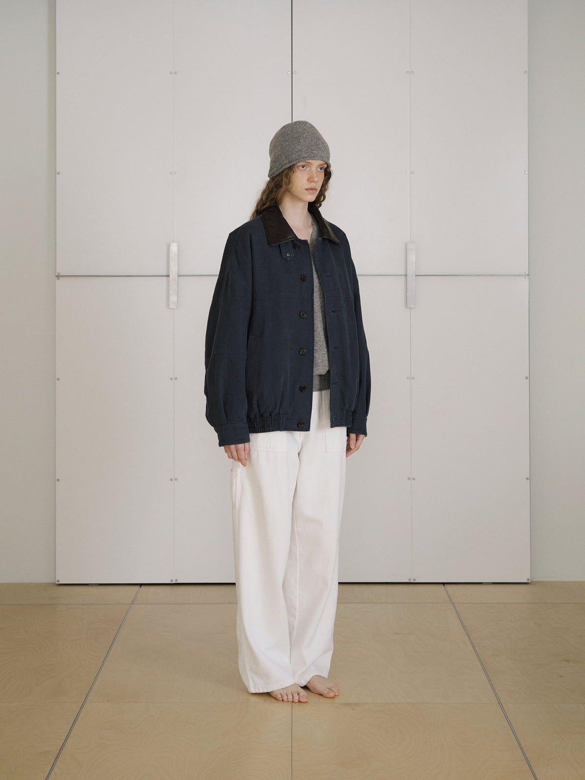 Washed Oxford Blouson - Navy 9