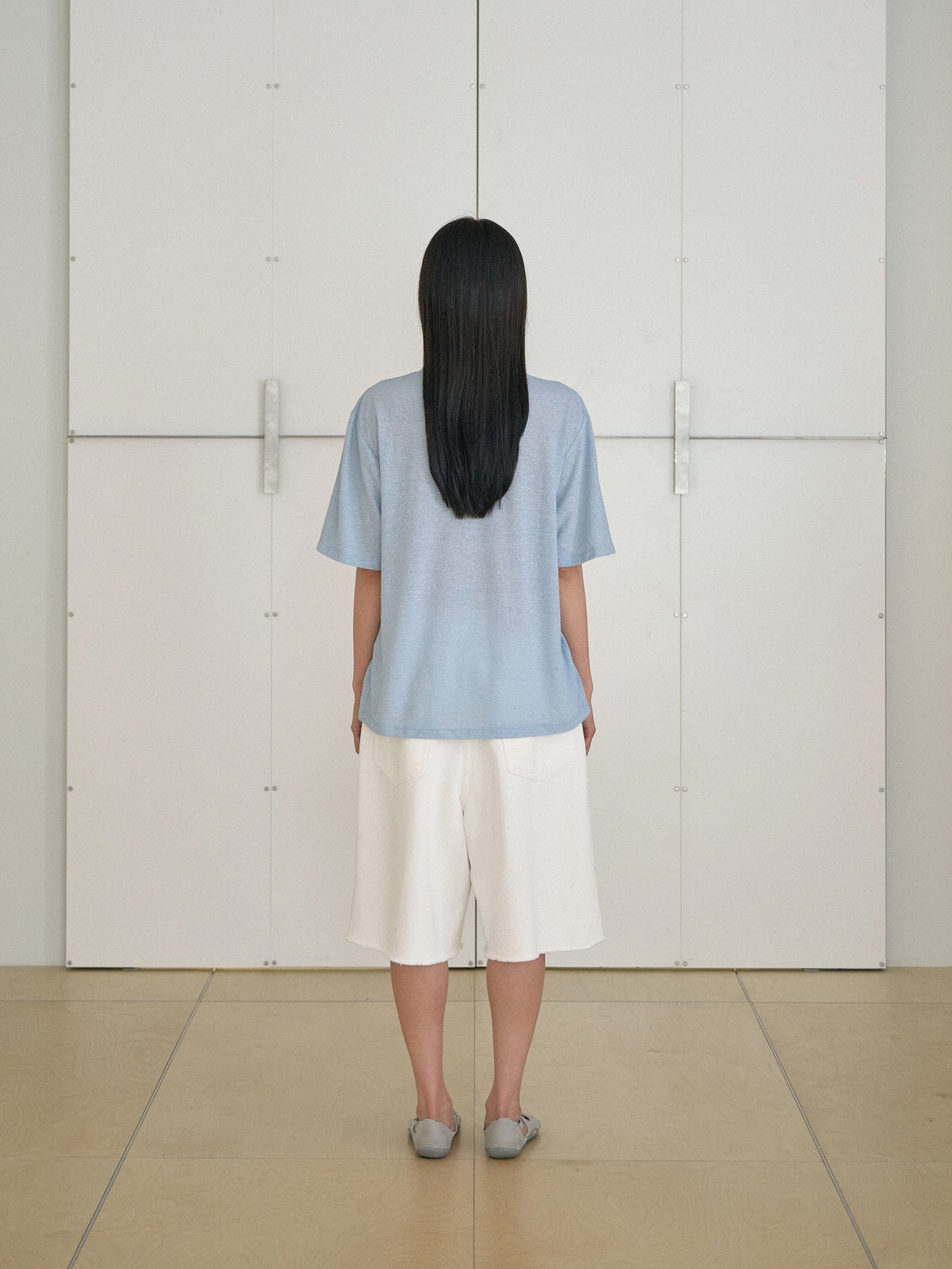 Linen Loose Short Sleeve - Blue