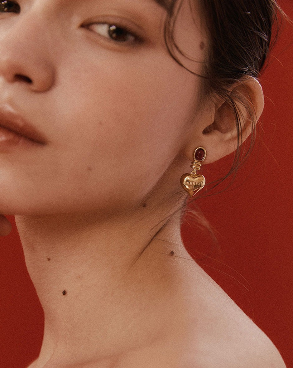 【BORNETE SEASON 24-001】Audrey in oval mozambic garnet earring