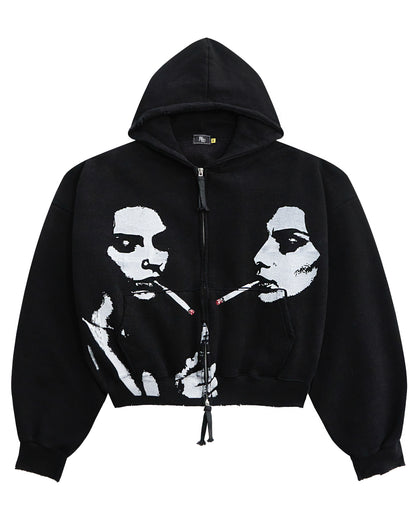 Smoking girls zip-up HD