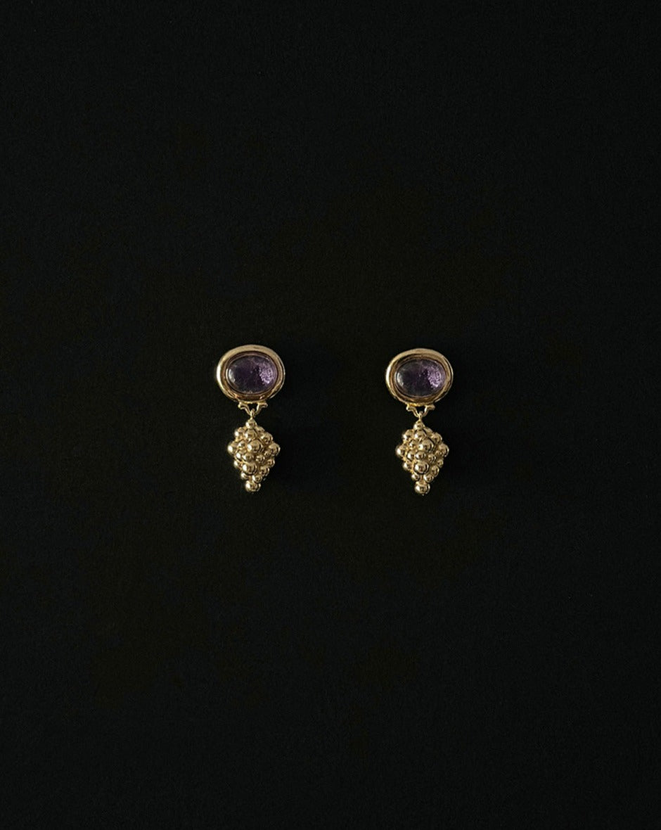 【BORNETE SEASON 24-005】Grapes in pink amethyst earring
