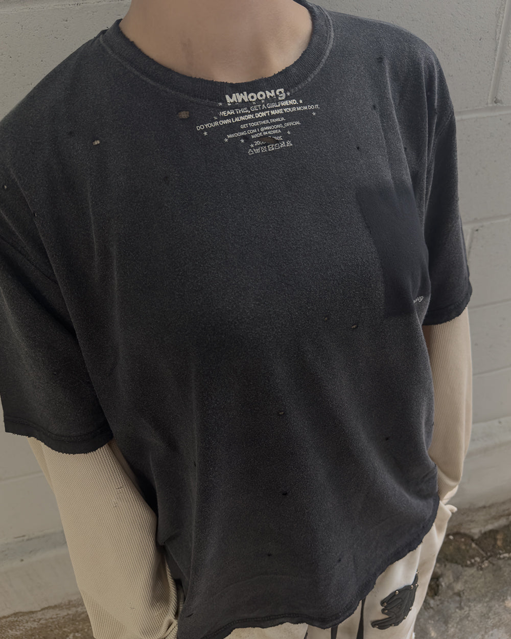 MWOONG Fade out fake pocket tee black(ブラック) 商品画像10/16