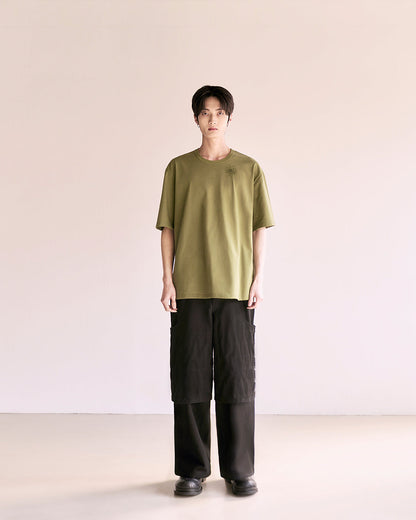 Flare Variant Layered Wide Cotton Pants_Black