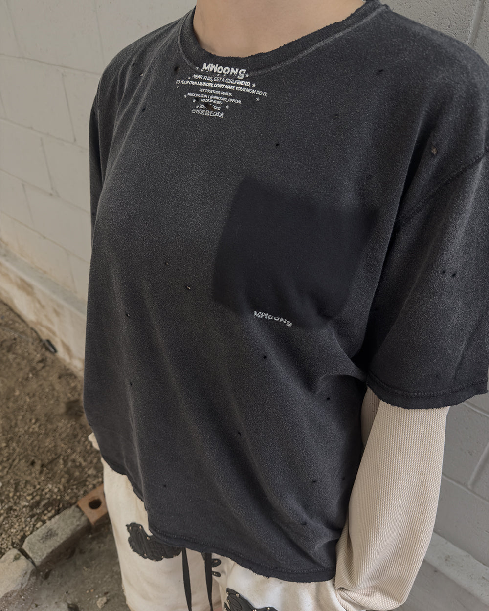 MWOONG Fade out fake pocket tee black(ブラック) 商品画像11/16