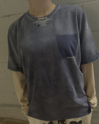 Fade out fake pocket tee navy