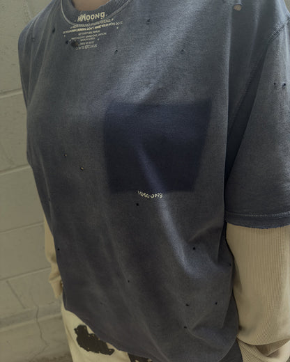Fade out fake pocket tee navy
