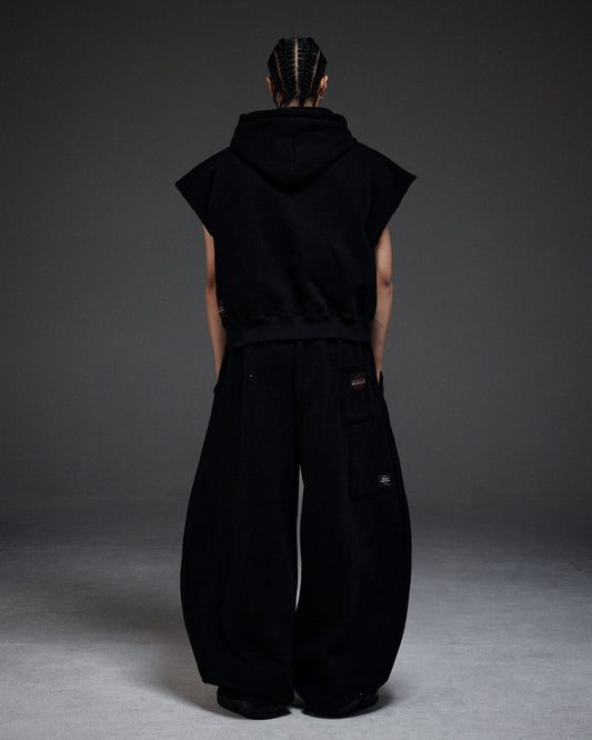 M.C.R. code stud zip-up vest HD BK