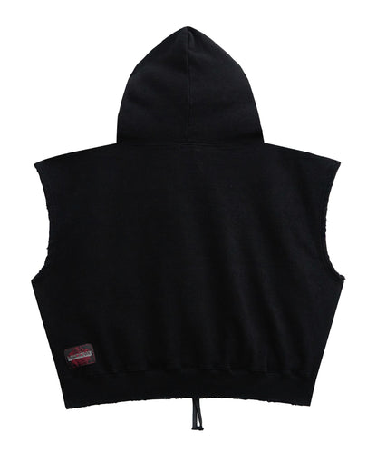 M.C.R. code stud zip-up vest HD BK