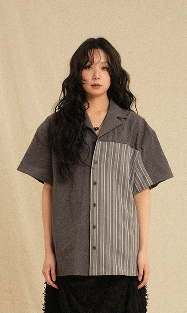 Ethnic Coloring Open Collar Shirts Beige (Ver. 26ss) – WooStore