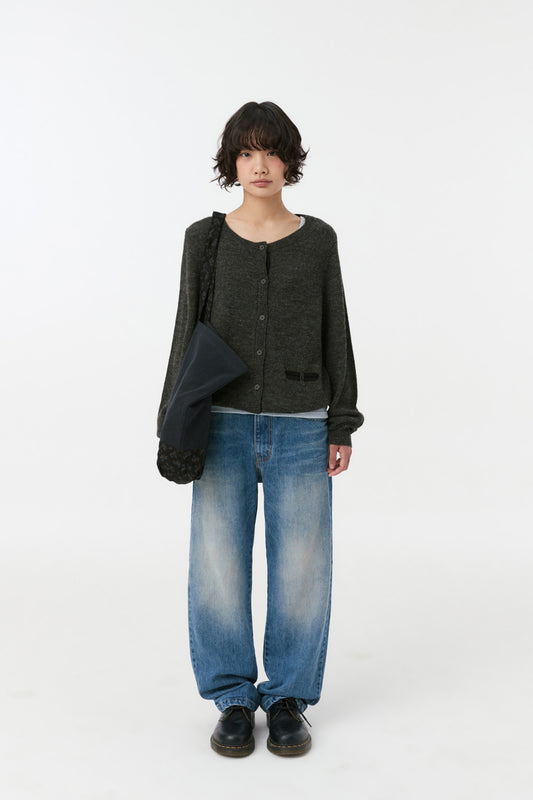 VINTAGE EMBROIDERED DENIM PANTS, BLUE