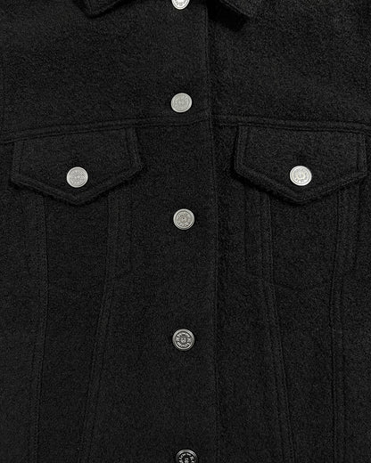 ROUNDED TRUCKER JACKET Black