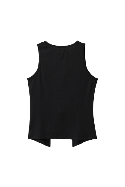 Zip-Up Tank Top - Sky Blue, Black