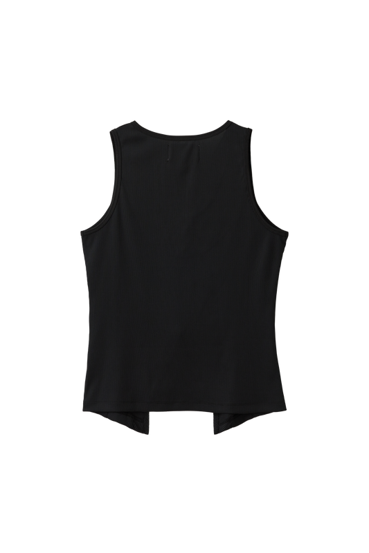 Zip-Up Tank Top - Sky Blue, Black