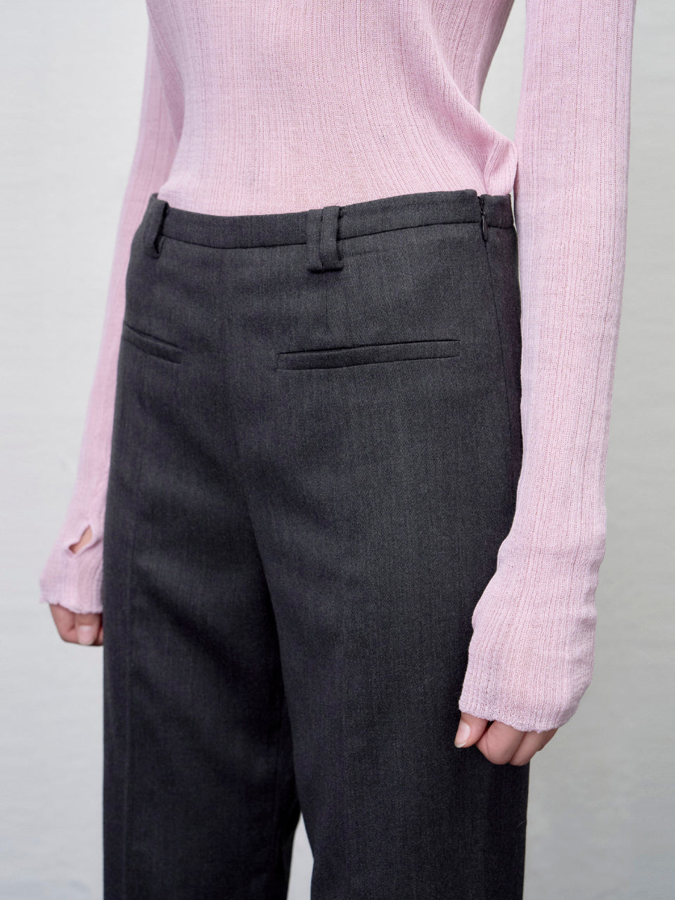 【ARIK. アリク AW】Rigil panel straight pants Dark Grey