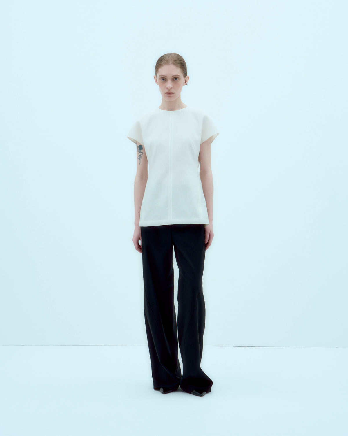 [ARIK.] [25SS] AIN silk blouse top Ivory