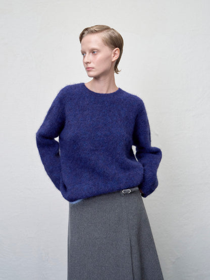 [ARIK. Arik AW] Shaula boxy alpaca knit jumper Violet Blue