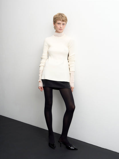 【ARIK. アリク AW】Ara panel flare knit top Cream