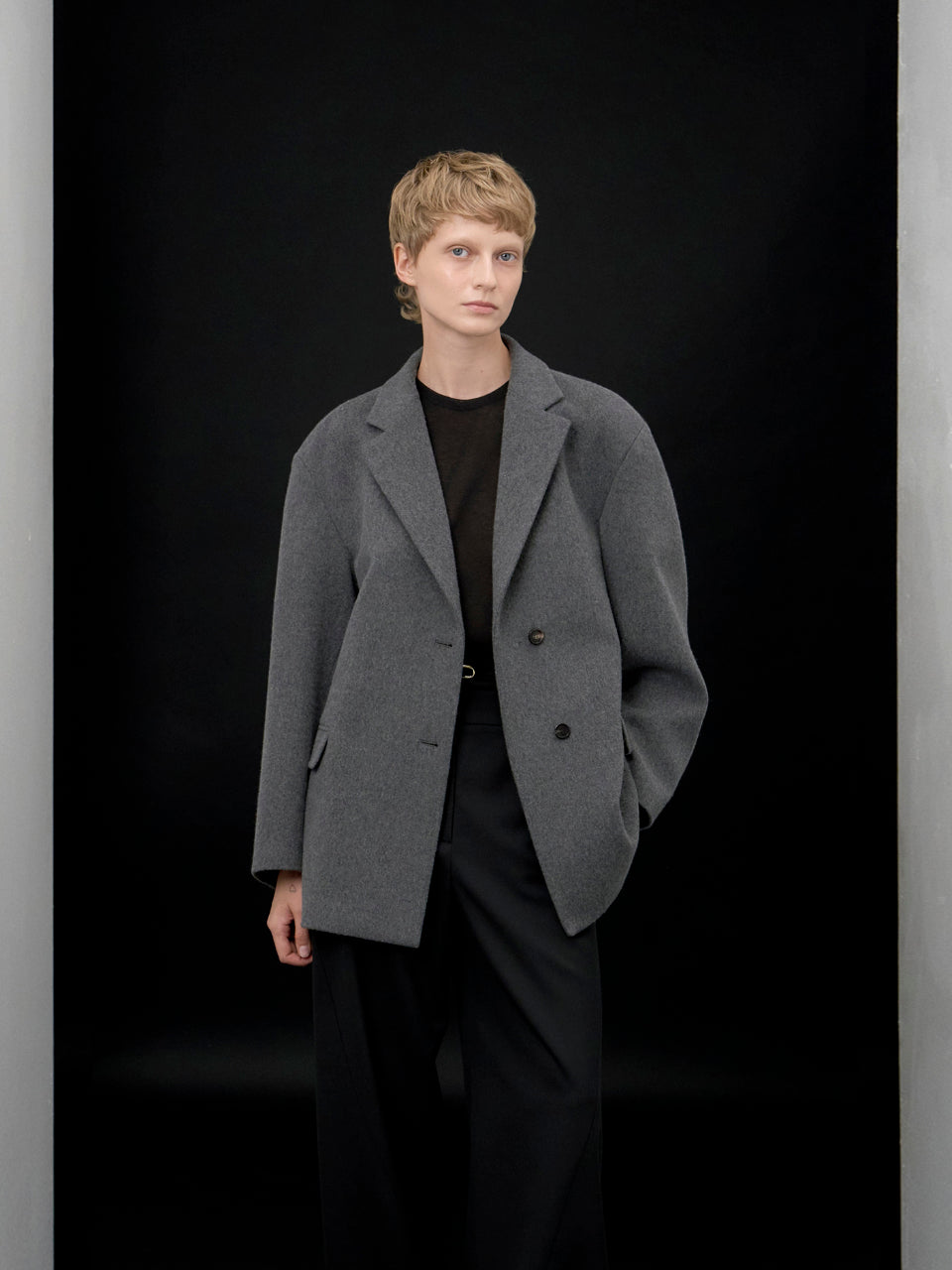 【ARIK. アリク AW】Sagit wool volume jacket Melange grey