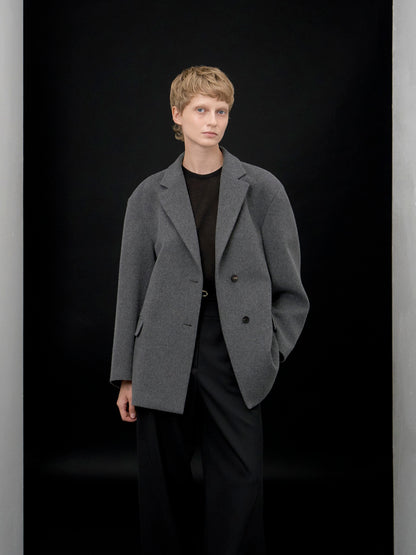 【ARIK. アリク AW】Sagit wool volume jacket Melange grey