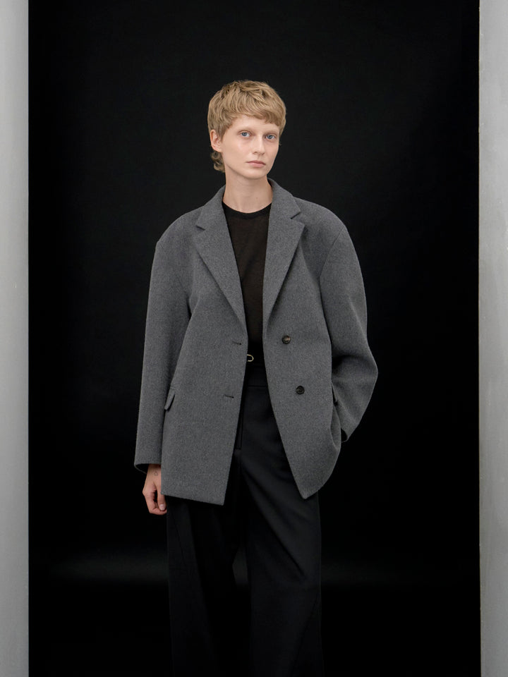 【ARIK. アリク AW】Sagit wool volume jacket Melange grey