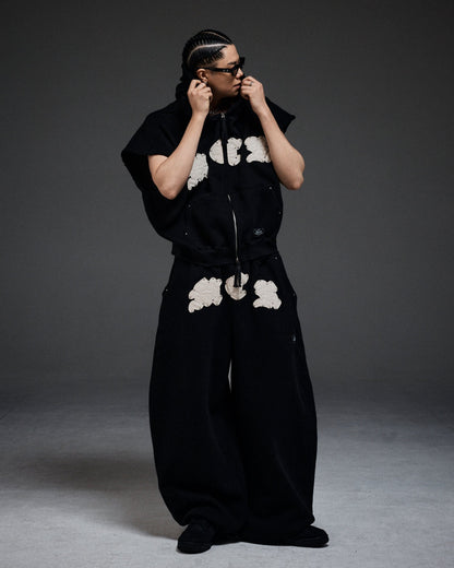 M.C.R. code stud zip-up vest HD BK