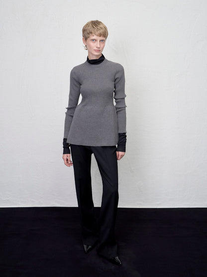 [ARIK. AW] Ara panel flare knit top Cream**Check color