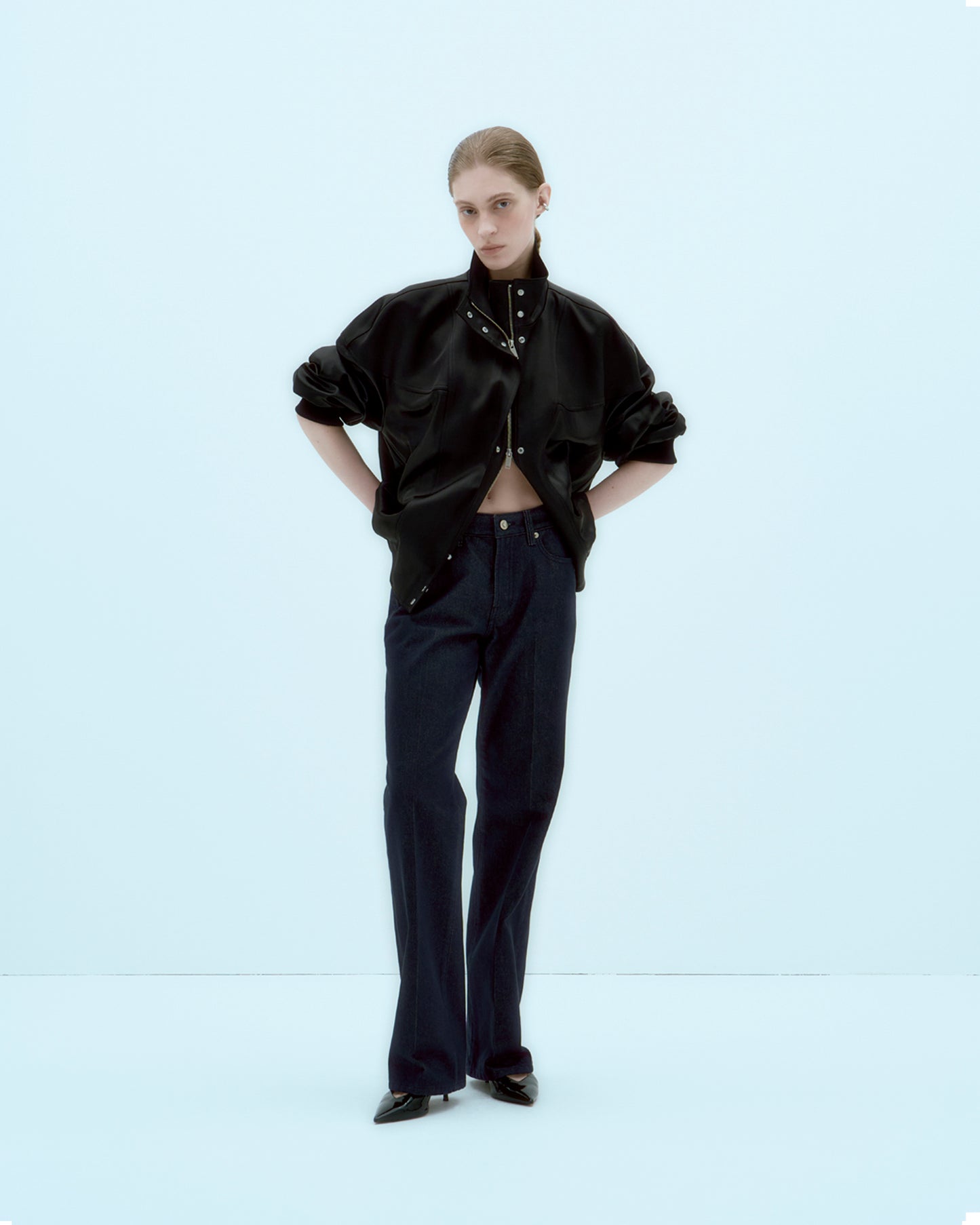 【ARIK. アリク AW】Segin oversized panel bomber jacket Black