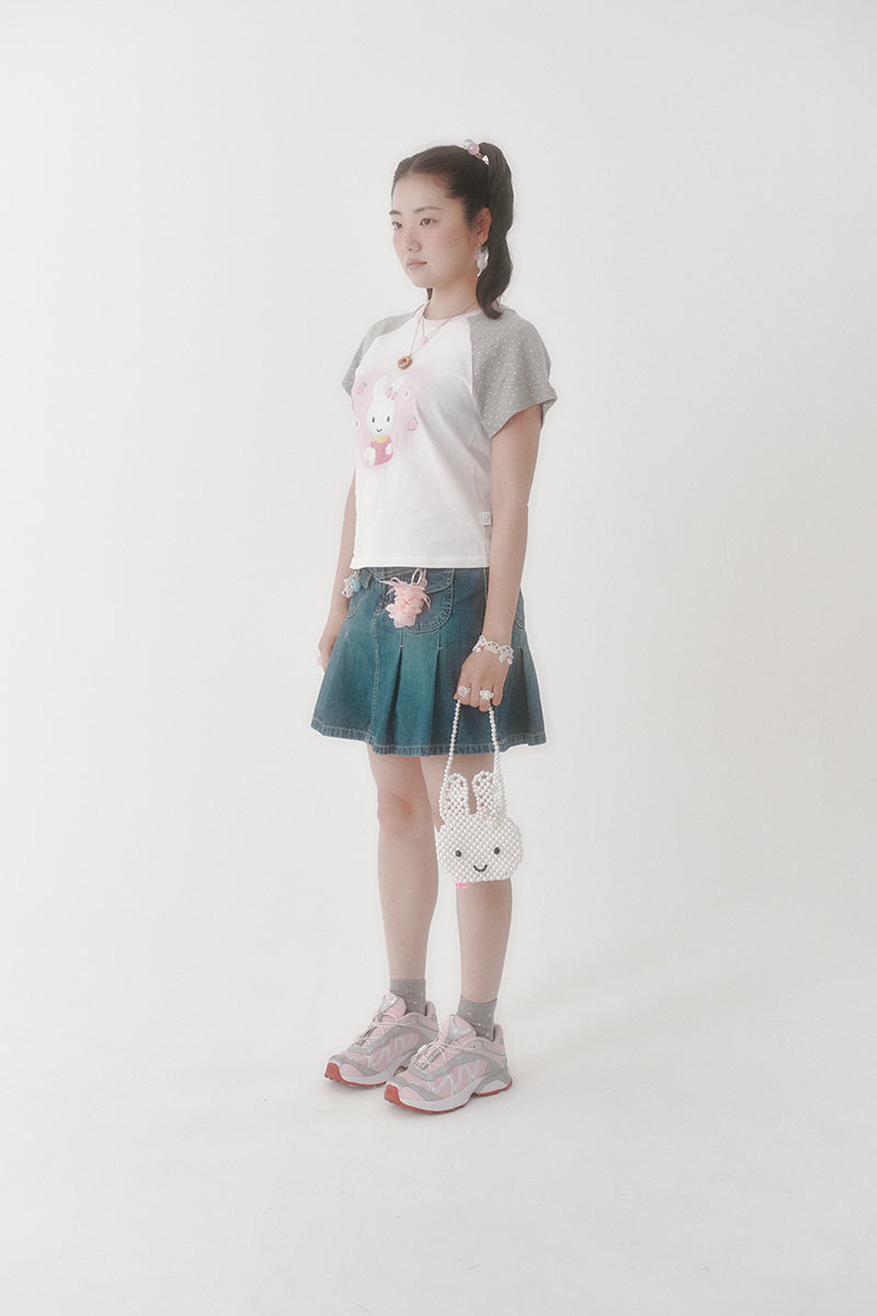 [X YOUNGART] Strawberry Seed Dot KIDDY Raglan T-Shirt