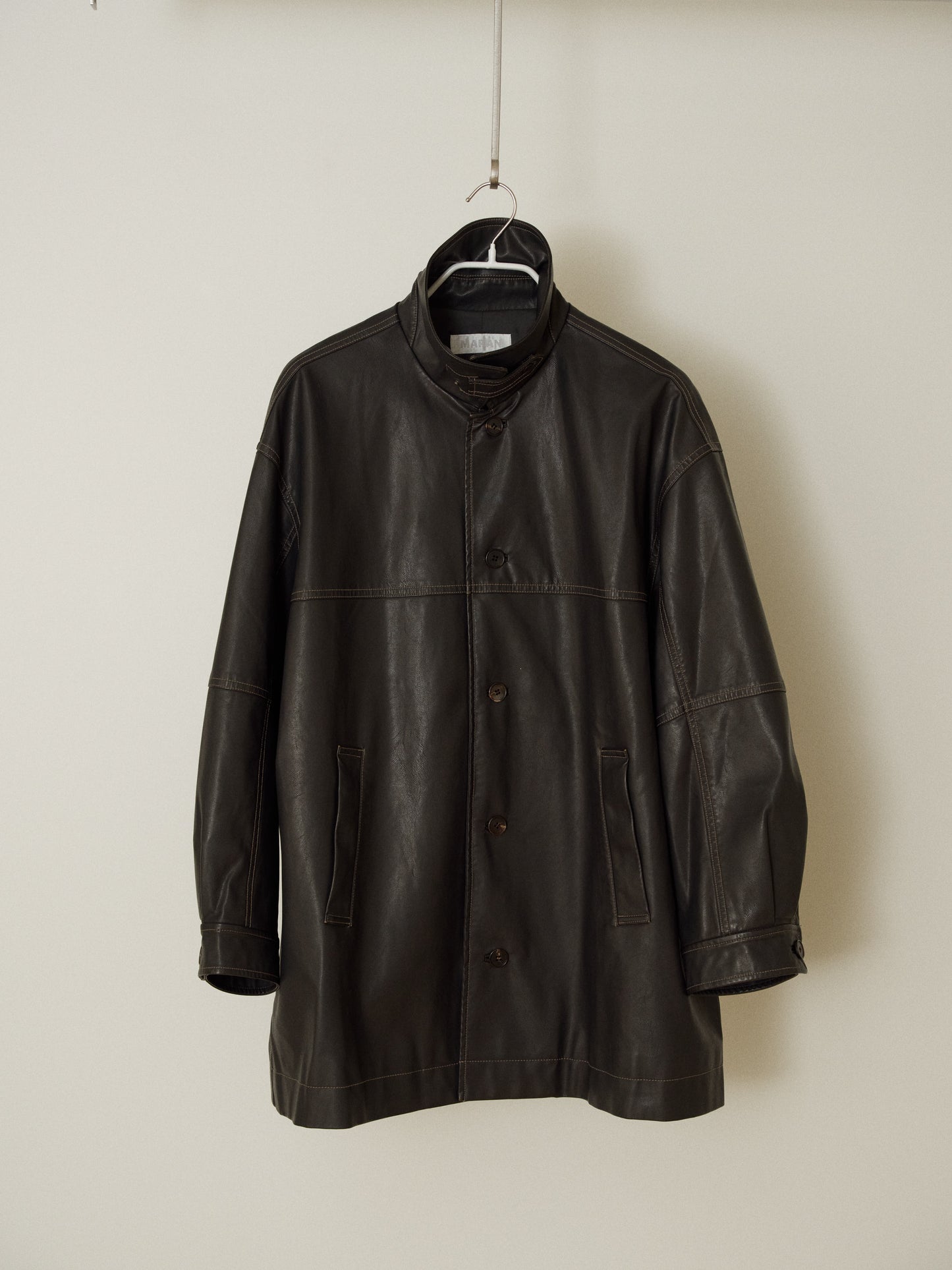 Standard Leather Half Coat – Brown