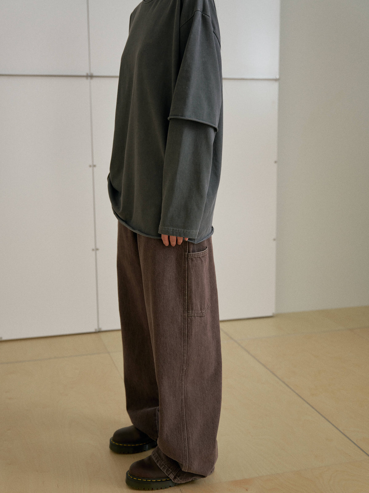 Washed Work Pants - Brown 6