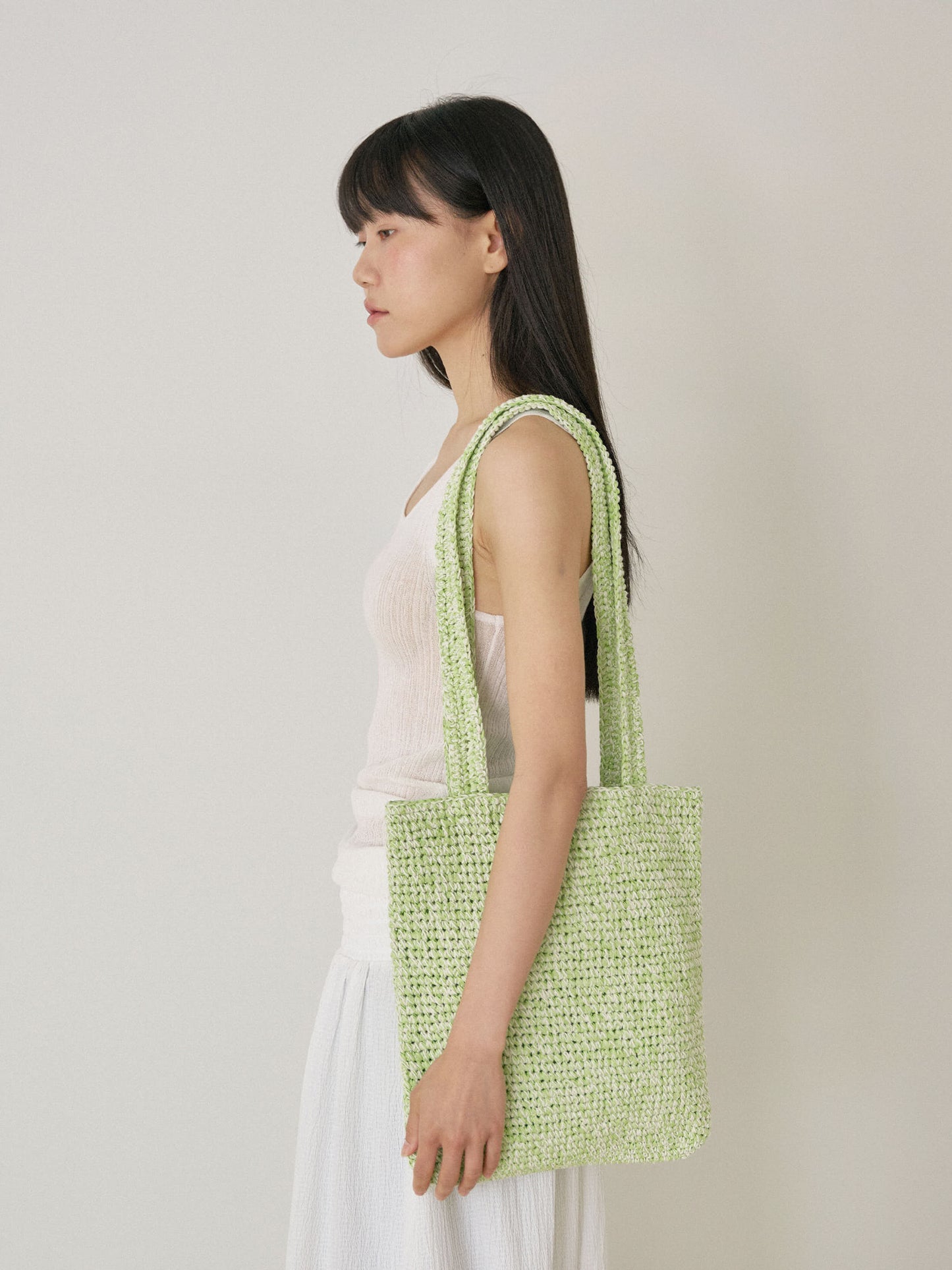 Handmade Paper Knit Bag - Green