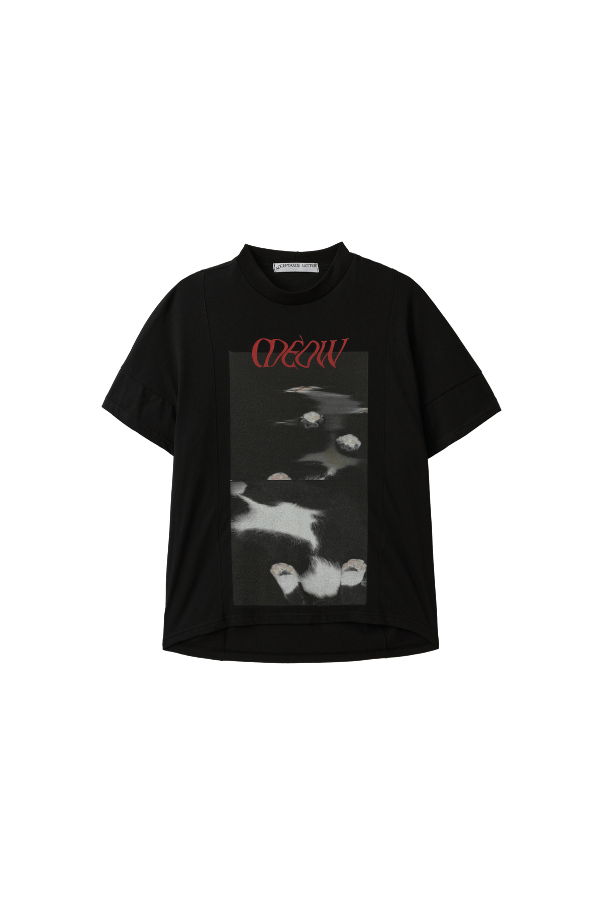 Meow Curve T-Shirt - Cream, Black