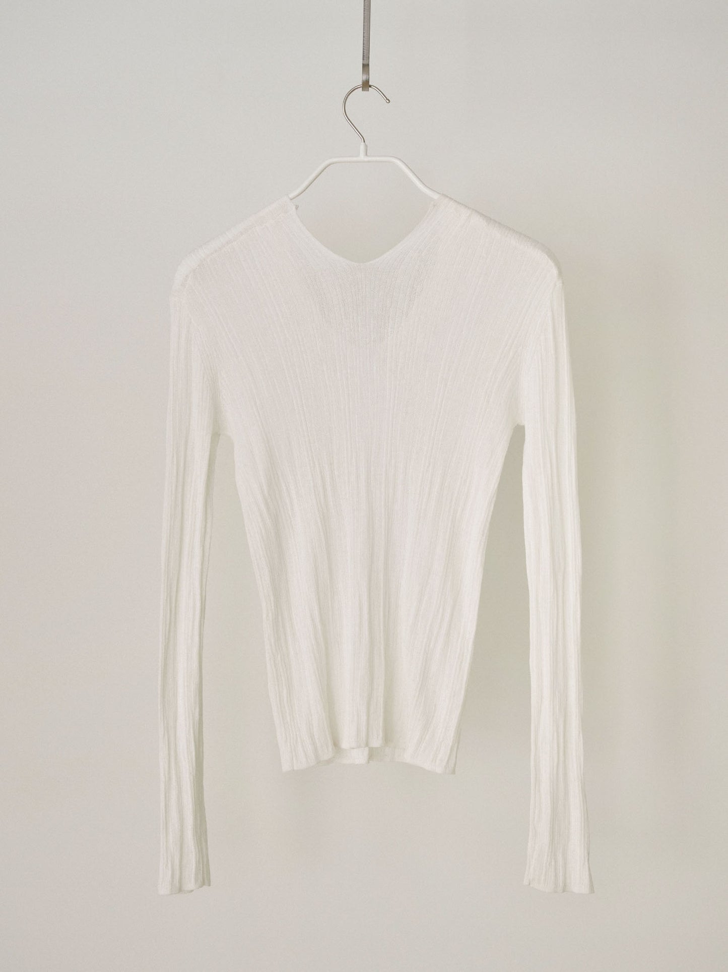 Multi Rib V-neck Pullover - Ivory