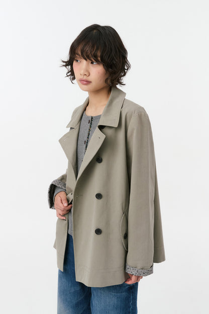 VINTAGE FLORAL HALF COAT, KHAKI