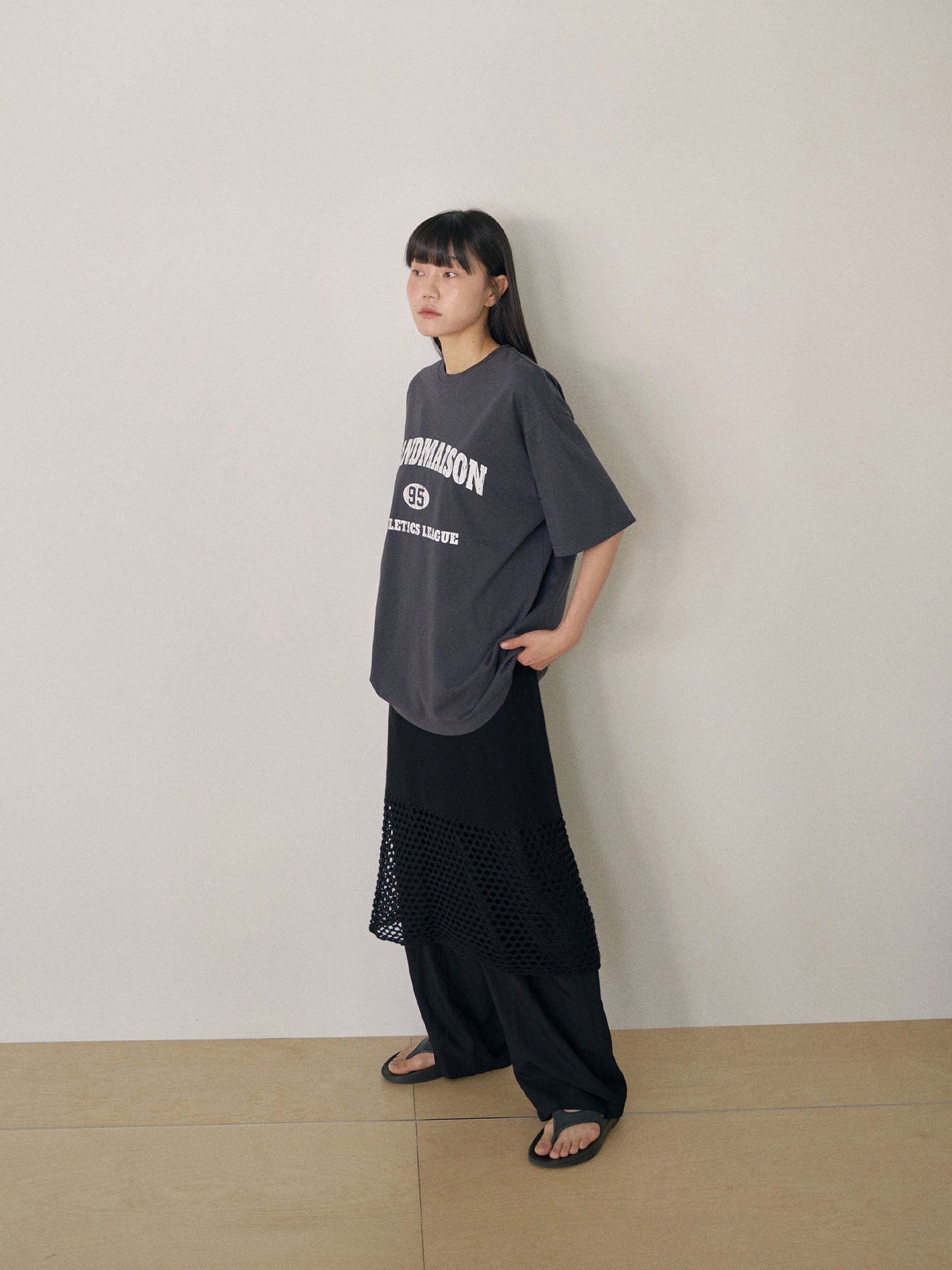 Crack Lettering Short Sleeve - Charcoal