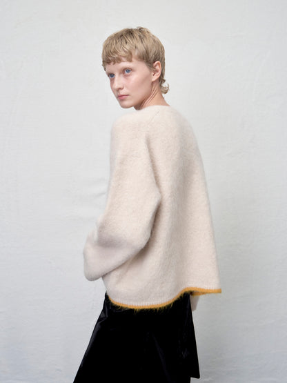 [ARIK. Arik AW] Shaula boxy alpaca knit jumper Butter Cream