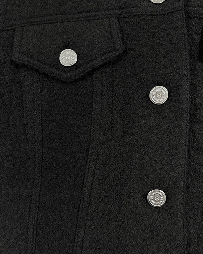 ROUNDED TRUCKER JACKET Black
