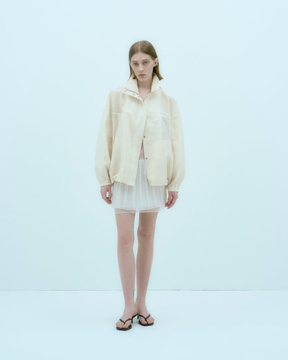 [ARIK.] [25SS] ELBA oversized sheer bomber jacket Butter Cream
