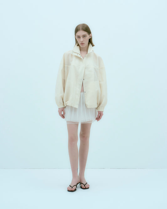 【ARIK. アリク】[25SS] ELBA oversized sheer bomber jacket Butter Cream