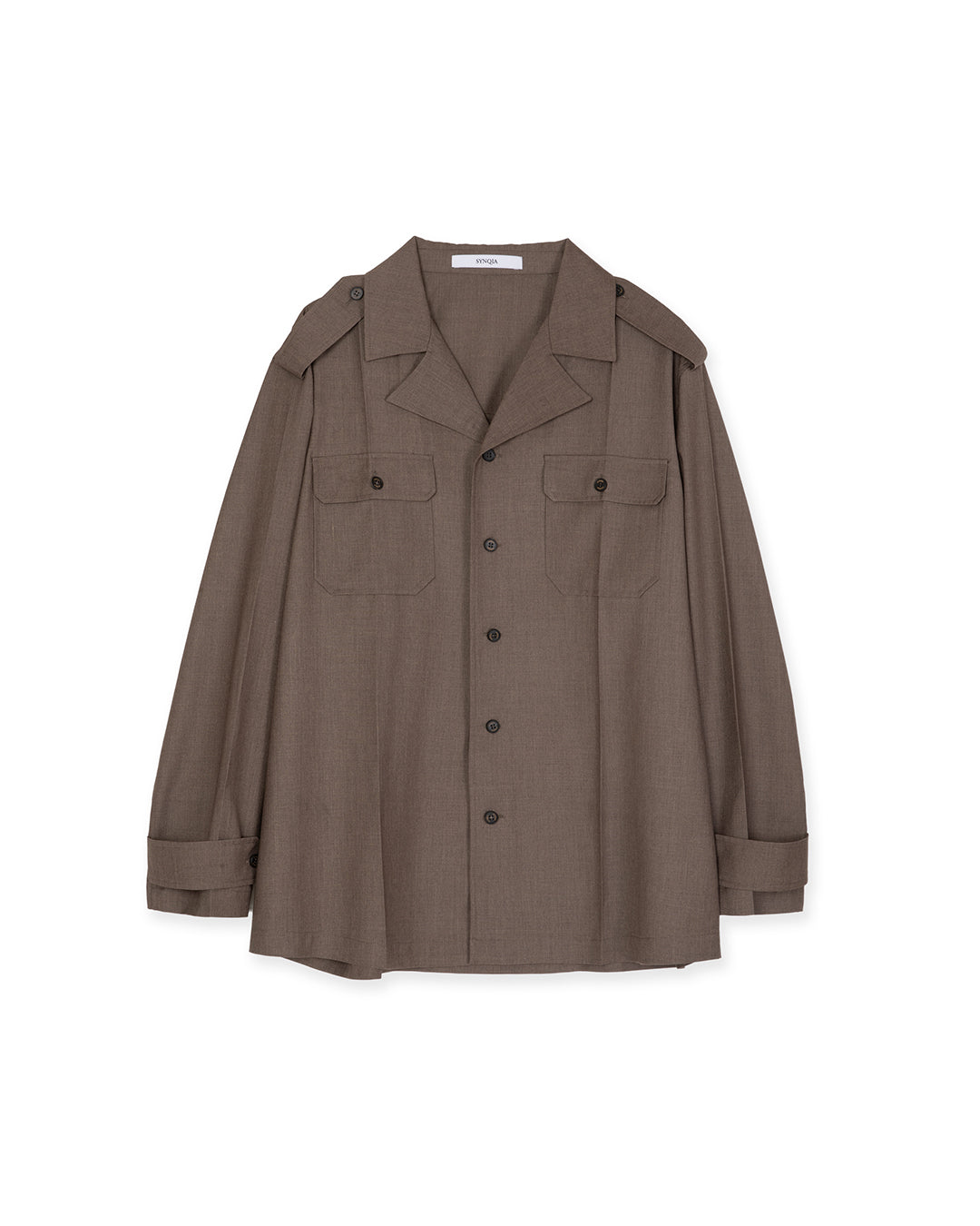 WOOL-BLEND HERITAGE UTILITY SHIRTS -BROWN