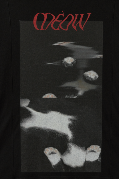 Meow Curve T-Shirt - Cream, Black