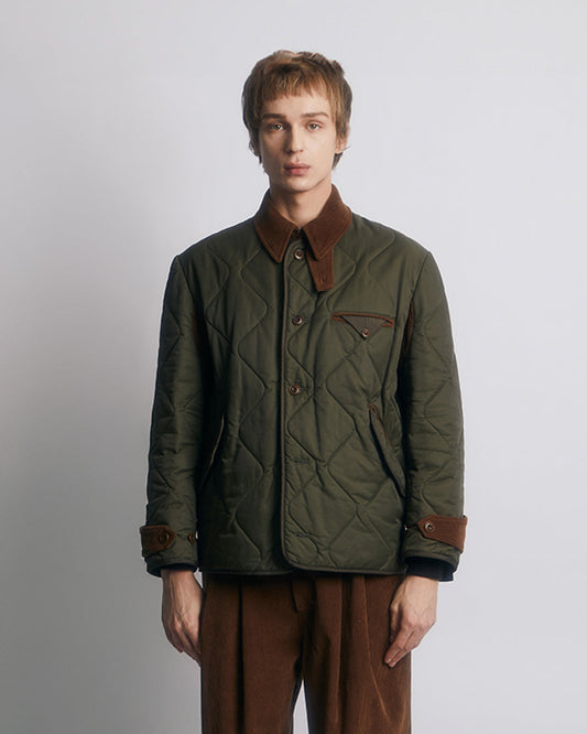 QUILTED HERITAGE JACKET-OLIVE 