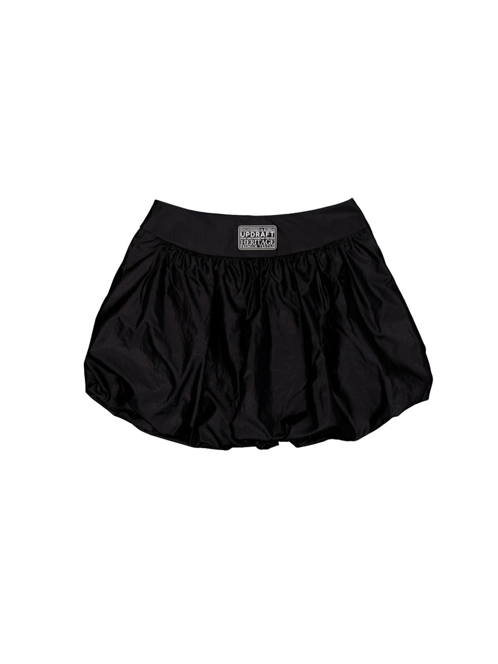 LOGO PATCH NYLON BALLOON SKIRT -BLACK