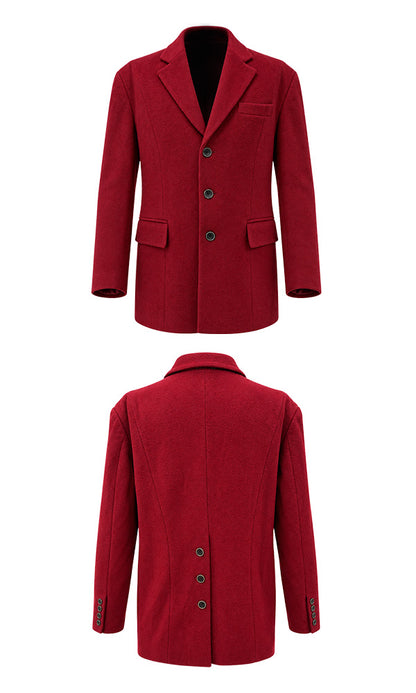 Reculer Back button single jacket(バーガンディ) 商品画像4/5