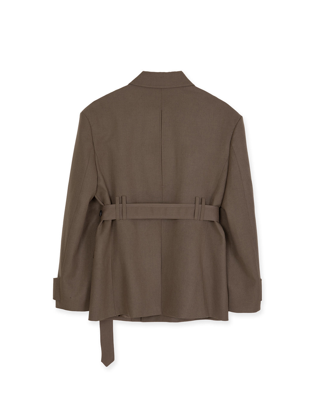 DOUBLE BREATED UTILITY TAILORED JACKET -KHAKI