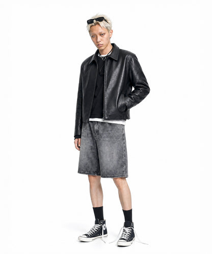 【C Wear シーウエア】Men's Crop Long Sleeve T-Shirt Black