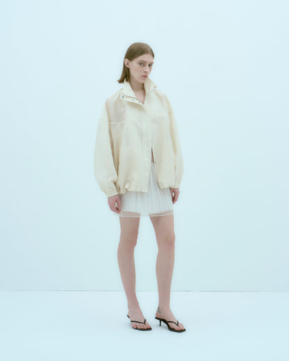 [ARIK.] [25SS] ELBA oversized sheer bomber jacket Butter Cream