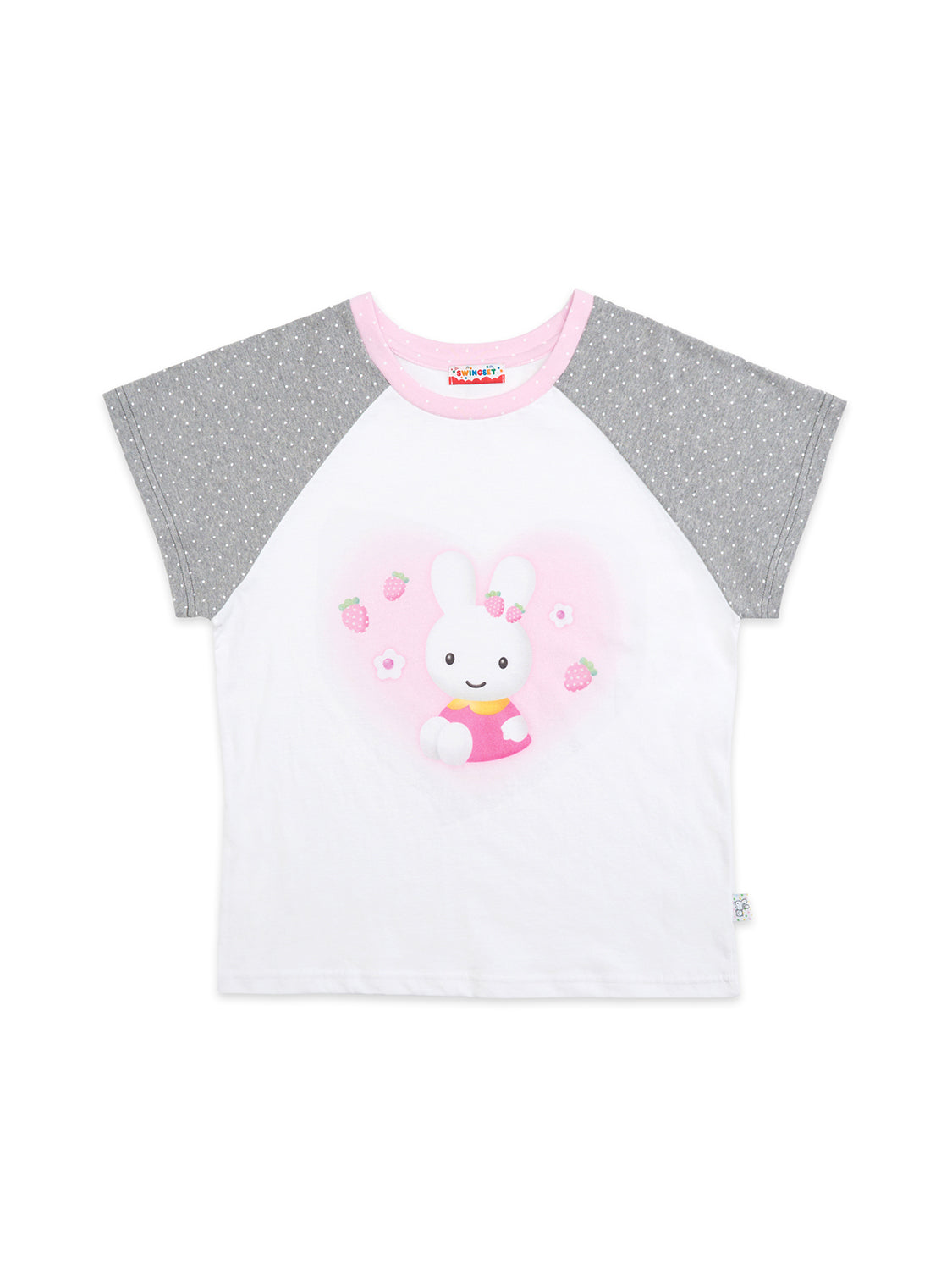 [X YOUNGART] Strawberry Seed Dot KIDDY Raglan T-Shirt