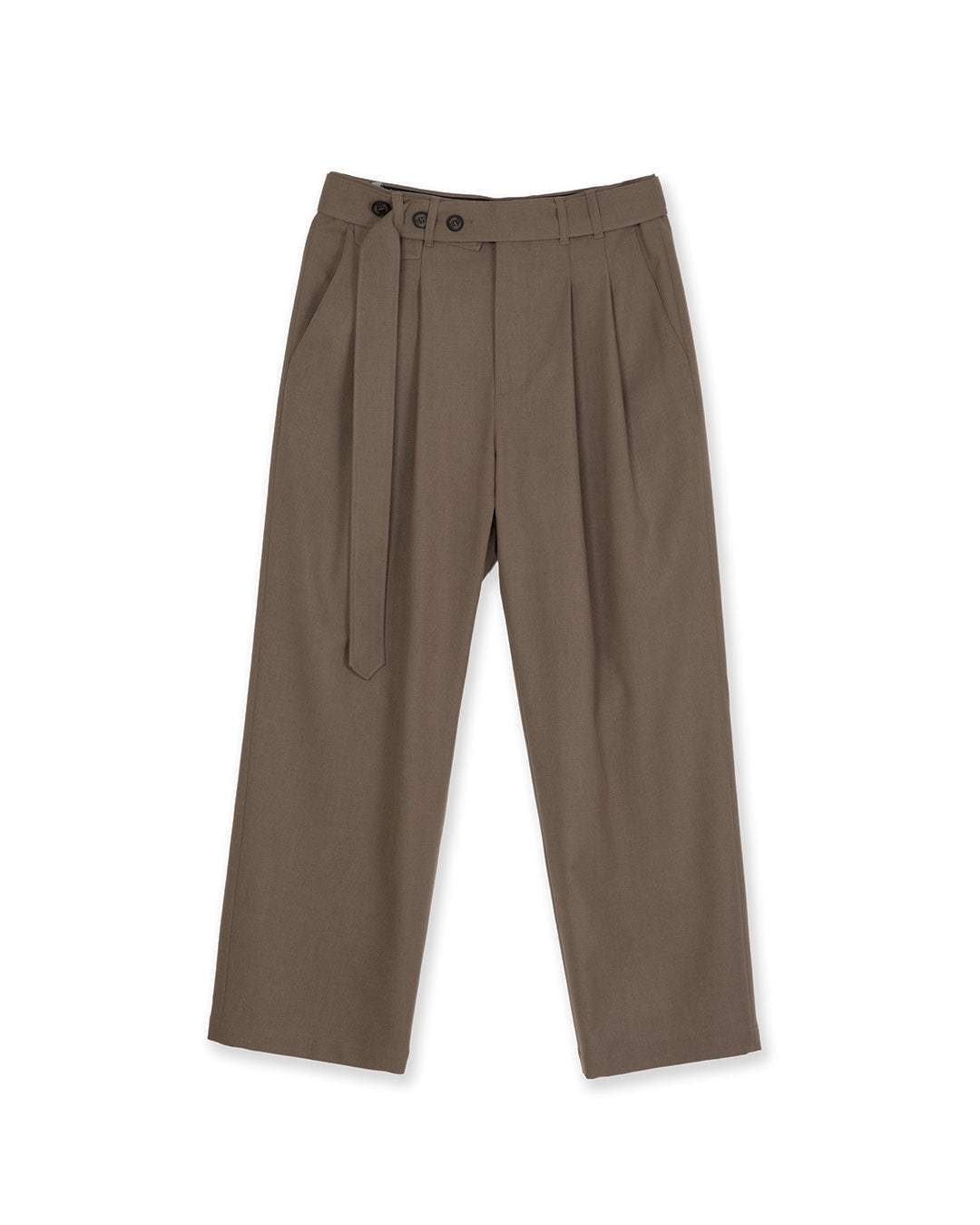 MINI POCKET BELTED TROUSER -KHAKI
