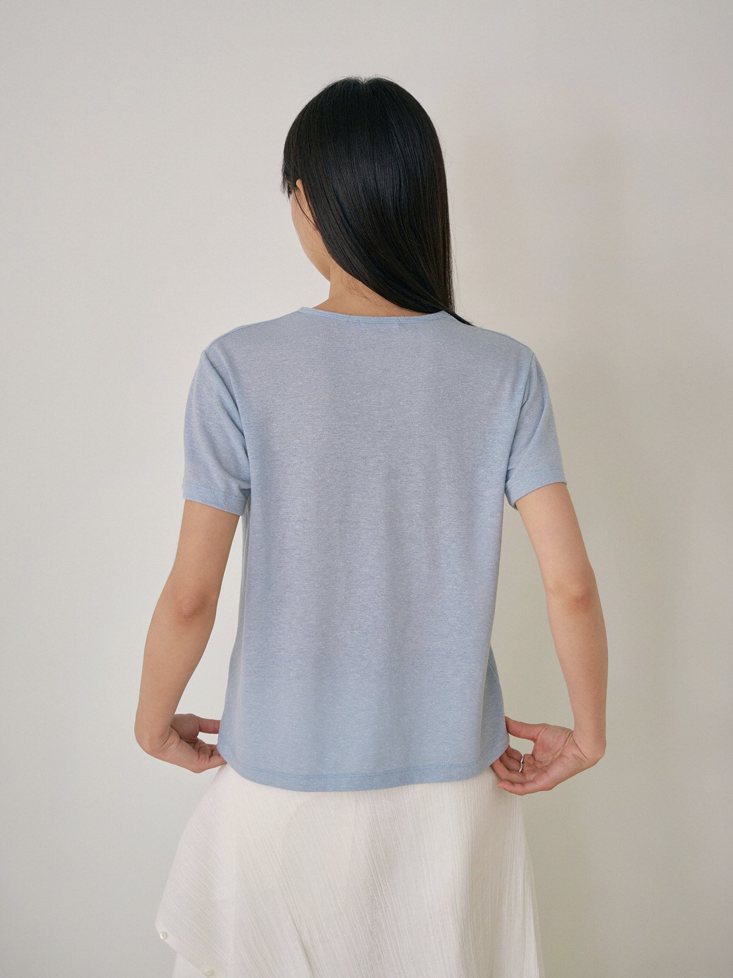 Linen Basic Short Sleeve - Blue